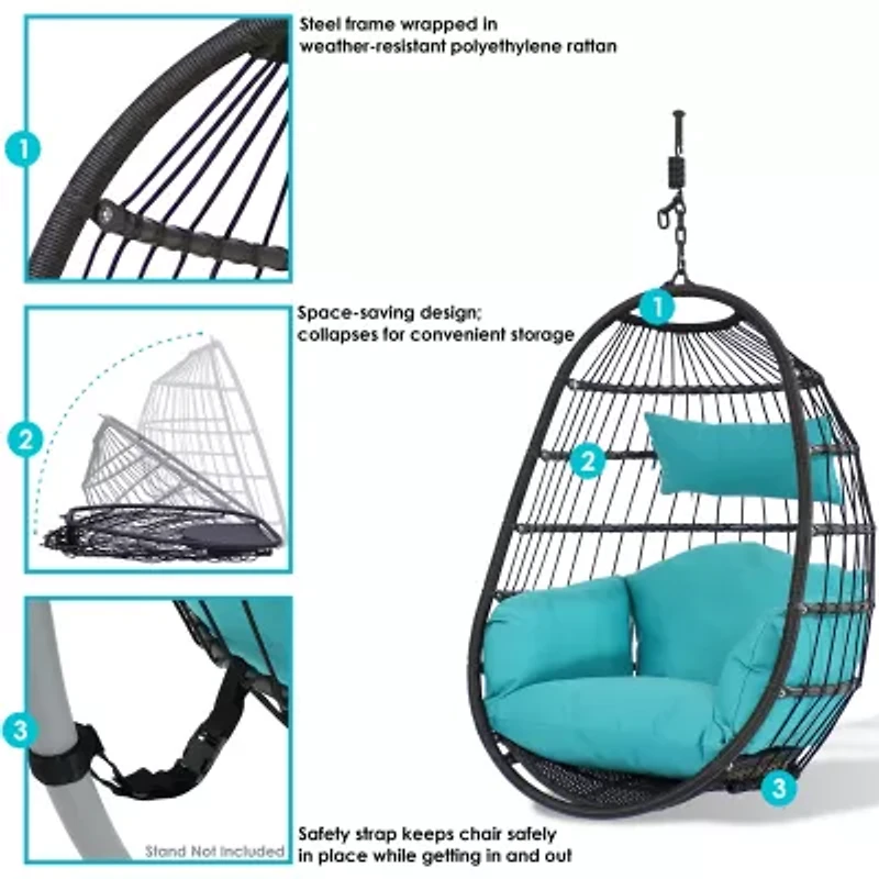 Sunnydaze® Penelope 45-Inch Hanging Egg Chair