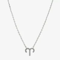 Sparkle Allure Zodiac Womens Cubic Zirconia Pure Silver Over Brass 16 Inch Pendant Necklace