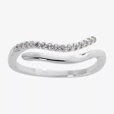 Sparkle Allure Zodiac Womens 2MM Cubic Zirconia Pure Silver Over Brass Band
