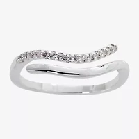 Sparkle Allure Zodiac Womens 2MM Cubic Zirconia Pure Silver Over Brass Band