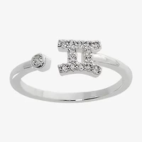 Sparkle Allure Zodiac Womens 2MM Cubic Zirconia Pure Silver Over Brass Band