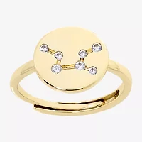 Sparkle Allure Zodiac Womens 2.5MM Cubic Zirconia 14K Gold Over Brass Round Band