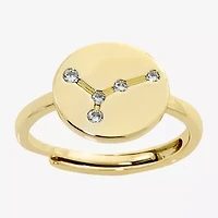 Sparkle Allure Zodiac Womens 2.5MM Cubic Zirconia 14K Gold Over Brass Round Band