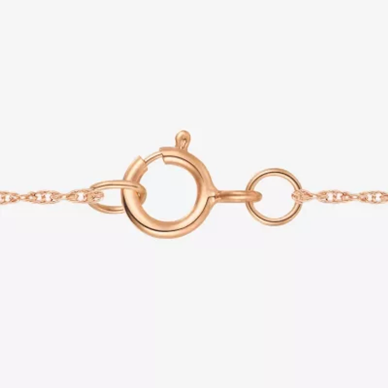 Womens Lab Created Pink Sapphire 14K Rose Gold Over Silver Cushion 18 Inch Pendant Necklace