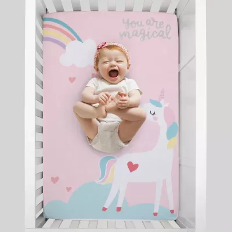 Nojo Unicorn And Rainbow Mini Crib Sheet