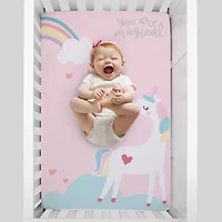 Nojo Unicorn And Rainbow Mini Crib Sheet