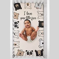 Nojo I Love Your Little Face Bear Crib Sheet