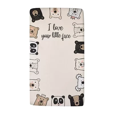 Nojo I Love Your Little Face Bear Crib Sheet