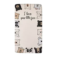 Nojo I Love Your Little Face Bear Crib Sheet