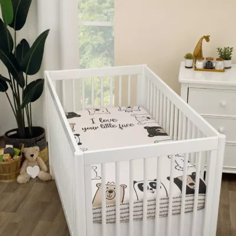 Nojo I Love Your Little Face Bear Crib Sheet