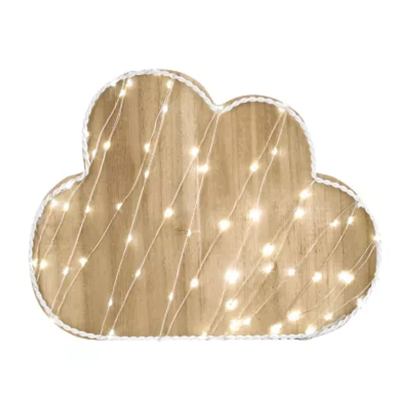 Nojo Light Up Cloud Wood Wall Art