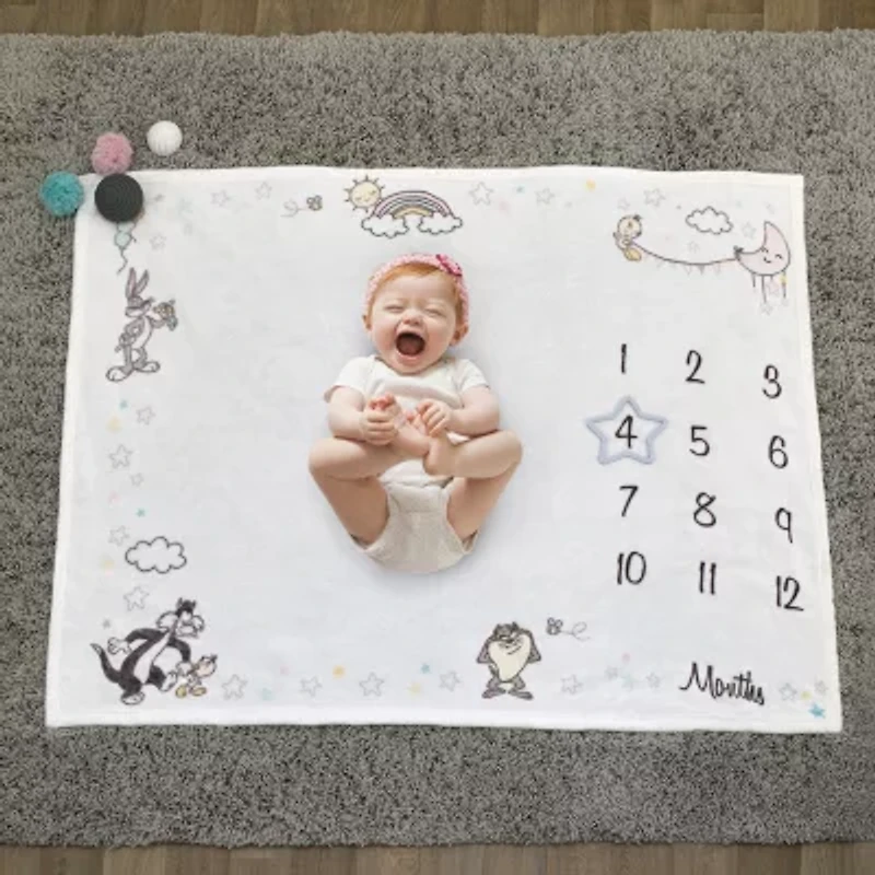 Warner Bros Looney Tunes Baby Milestone Blanket