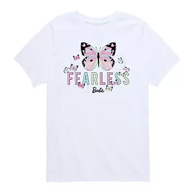 Little & Big Kid Girls Crew Neck Short Sleeve Regular Fit Barbie Graphic T-Shirt