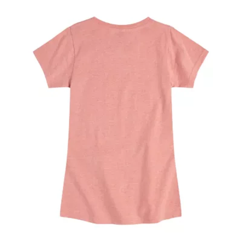 Little & Big Kid Girls Crew Neck Short Sleeve Regular Fit Barbie Graphic T-Shirt