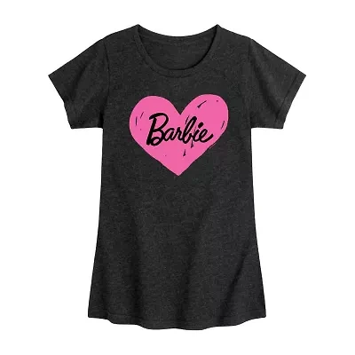 Little & Big Kid Girls Crew Neck Short Sleeve Regular Fit Barbie Graphic T-Shirt