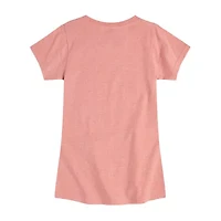 Little & Big Kid Girls Crew Neck Short Sleeve Regular Fit Pink Floyd Graphic T-Shirt