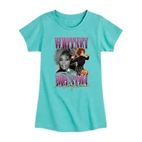Little & Big Kid Girls Crew Neck Short Sleeve Regular Fit Whitney Houston Graphic T-Shirt