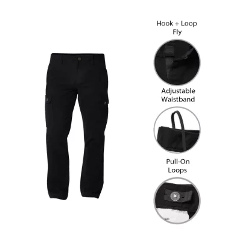 St. John's Bay Dexterity Mens Adaptive Stretch Fabric Easy-on + Easy-off Straight Fit Cargo Pant