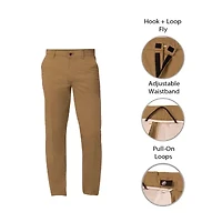 St. John's Bay Dexterity Universal Wrinkle Free Easy Care Mens Adaptive Adjustable Features Easy-on + Easy-off Classic Fit Flat Front Pant