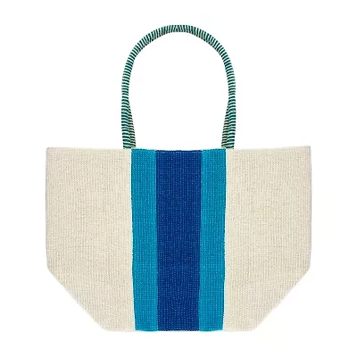 Mixit Color Block Jute Tote Bag