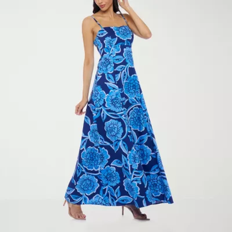 Premier Amour Womens Sleeveless Floral Maxi Dress