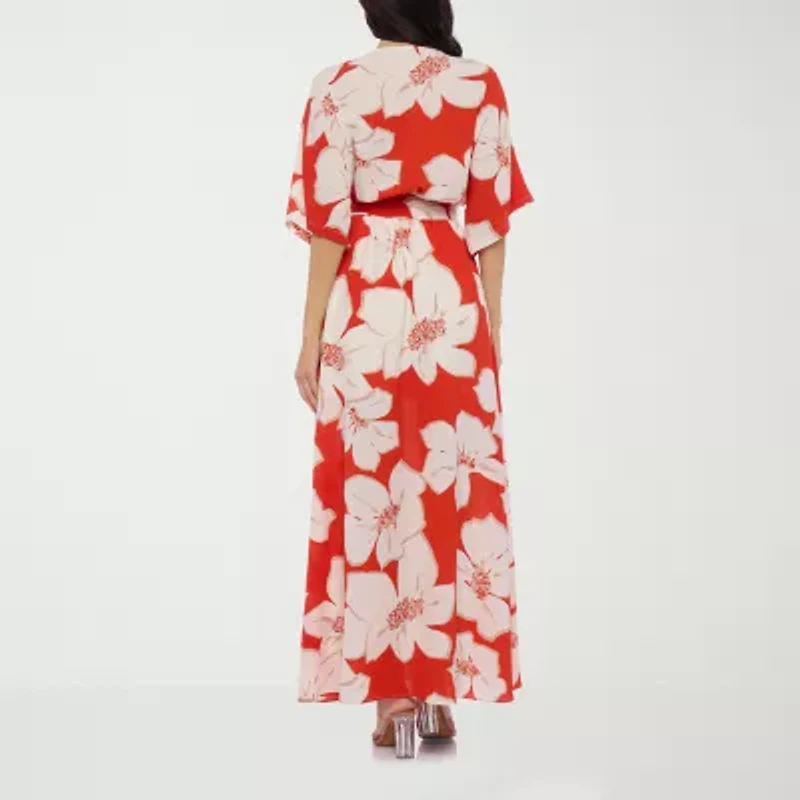 Premier Amour Womens 3/4 Sleeve Floral Maxi Dress