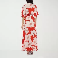 Premier Amour Womens 3/4 Sleeve Floral Maxi Dress