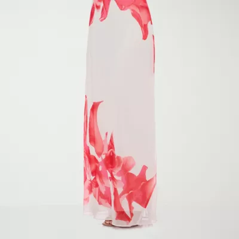Premier Amour Womens Sleeveless Floral Maxi Dress