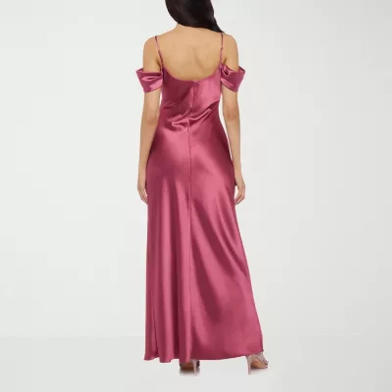 Premier Amour Off The Shoulder Womens Short Sleeve Evening Gown