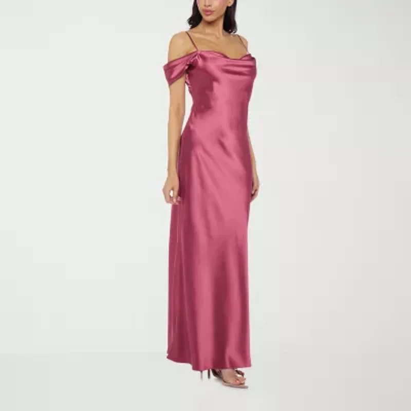 Premier Amour Off The Shoulder Womens Short Sleeve Evening Gown