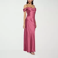 Premier Amour Off The Shoulder Womens Short Sleeve Evening Gown