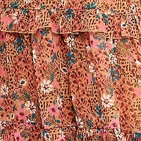 City Triangle Womens Animal Midi Juniors Fit + Flare Dress