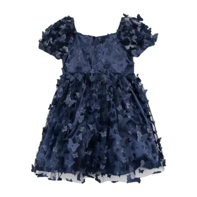 Rare Editions Toddler Girls Short Sleeve Cap Fit + Flare Dress