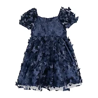 Rare Editions Toddler Girls Short Sleeve Cap Fit + Flare Dress
