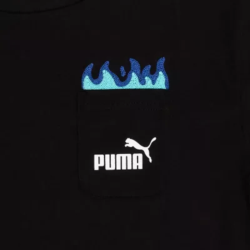 PUMA Big Kid Boys Crew Neck Short Sleeve Regular Fit Graphic T-Shirt