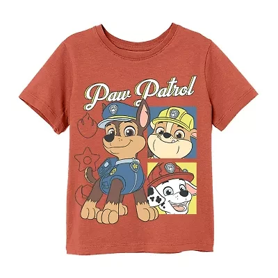 Nickelodeon Toddler Boys Crew Neck Short Sleeve Regular Fit Paw Patrol Graphic T-Shirt