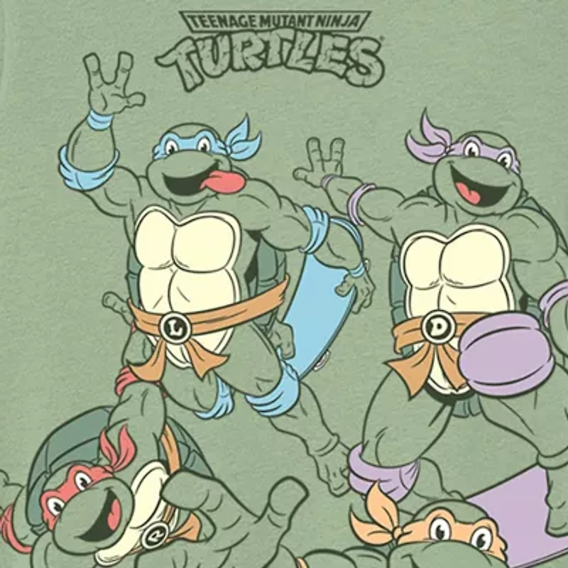 Nickelodeon Toddler Boys Crew Neck Short Sleeve Regular Fit Teenage Mutant Ninja Turtles Graphic T-Shirt