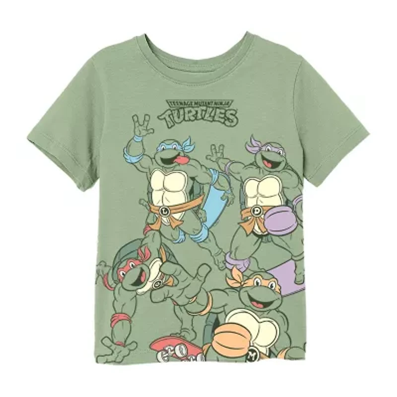 Nickelodeon Toddler Boys Crew Neck Short Sleeve Regular Fit Teenage Mutant Ninja Turtles Graphic T-Shirt
