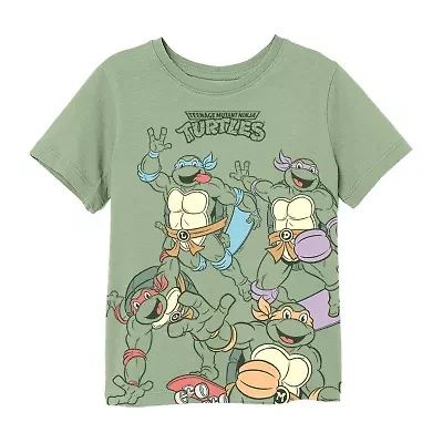 Nickelodeon Toddler Boys Crew Neck Short Sleeve Regular Fit Teenage Mutant Ninja Turtles Graphic T-Shirt