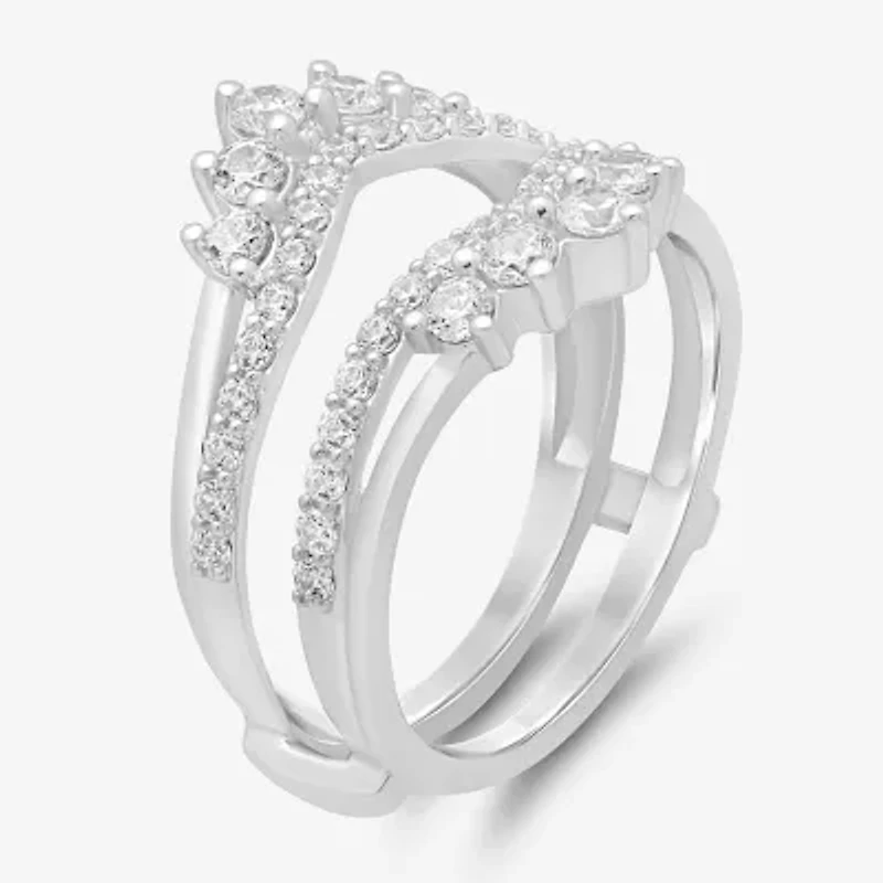 (I / Si2) Womens 1 CT. T.W. Lab Grown White Diamond 14K Gold Ring Guard