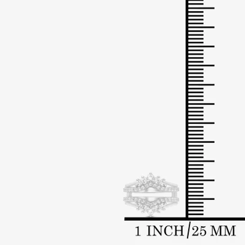 (I / Si2) Womens 1 CT. T.W. Lab Grown White Diamond 14K Gold Ring Guard