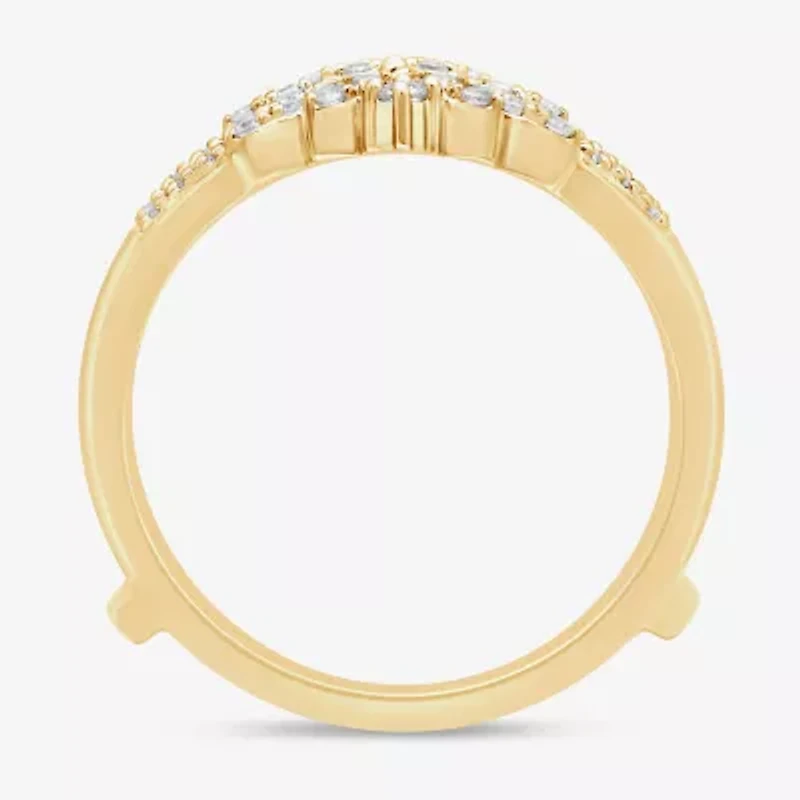 Womens 1/4 CT. T.W. Natural White Diamond 14K Gold Ring Guard