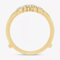 Womens 1/4 CT. T.W. Natural White Diamond 14K Gold Ring Guard