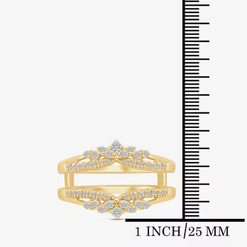Womens 1/4 CT. T.W. Natural White Diamond 14K Gold Ring Guard