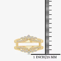 Womens 1/4 CT. T.W. Natural White Diamond 14K Gold Ring Guard