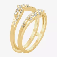 Womens 1/4 CT. T.W. Natural White Diamond 14K Gold Ring Guard