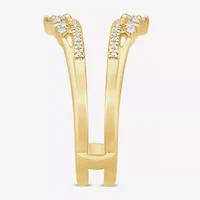 Womens 1/4 CT. T.W. Natural White Diamond 14K Gold Ring Guard