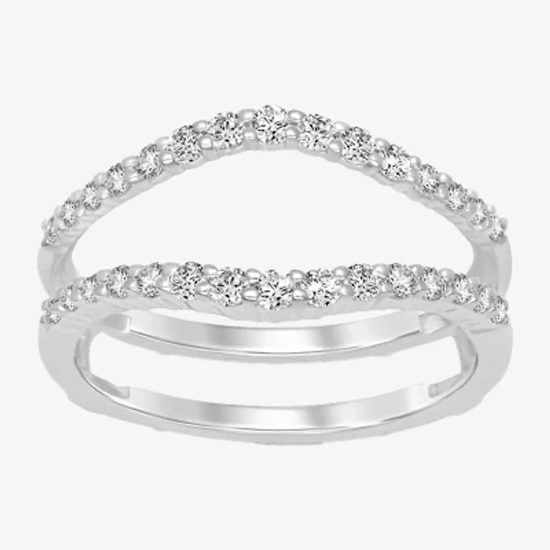 Womens 1/ CT. T.W. Natural White Diamond 14K Gold Ring Guard