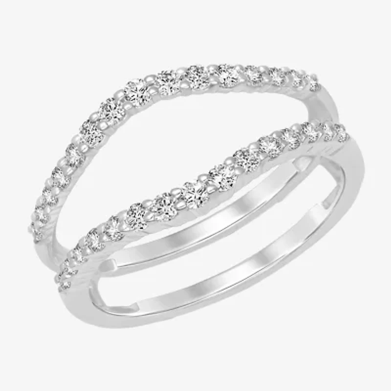 Womens 1/ CT. T.W. Natural White Diamond 14K Gold Ring Guard