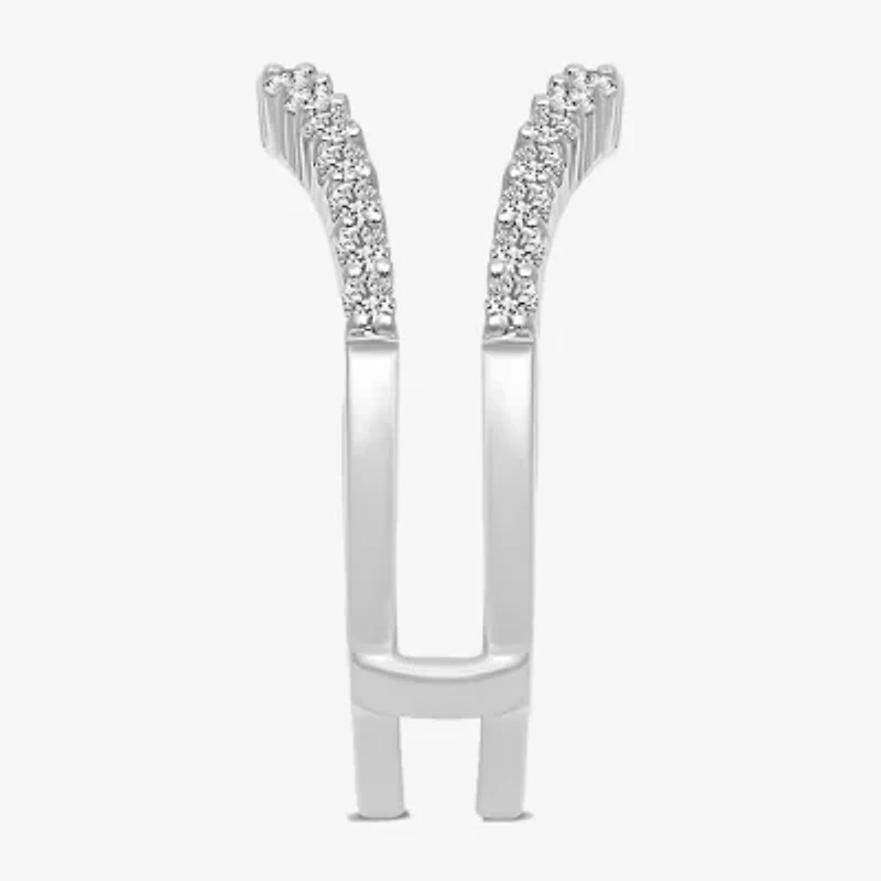 Womens 1/ CT. T.W. Natural White Diamond 14K Gold Ring Guard